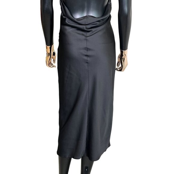 ✨ Express Black Sateen Halter Midi Cocktail Dress – NWT – Size Small - Picture 8 of 11
